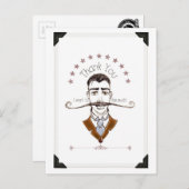  gentleman snor dank u postkaart (Voorkant / Achterkant)