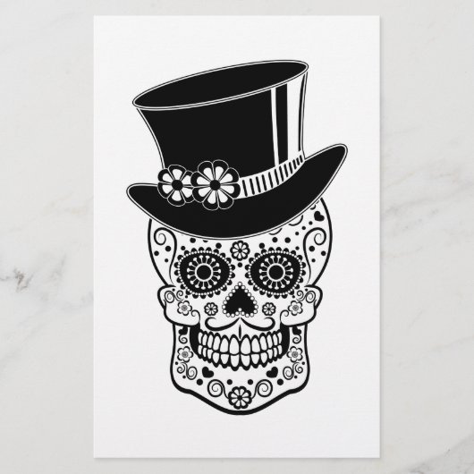 Gentleman Sugar Skull-01 Briefpapier (Voorkant)