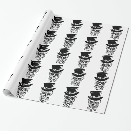 Gentleman Sugar Skull-01 Cadeaupapier (Uitgerold)