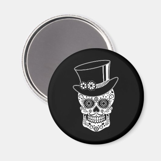 Gentleman Sugar Skull-01 Magneet (Voorkant / Achterkant)
