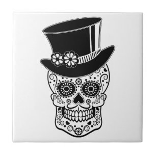 Gentleman Sugar Skull-01 Tegeltje