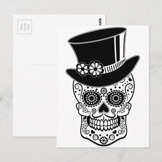 Gentleman Sugar Skull Briefkaart (Voorkant / Achterkant)