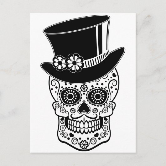 Gentleman Sugar Skull Briefkaart (Voorkant)
