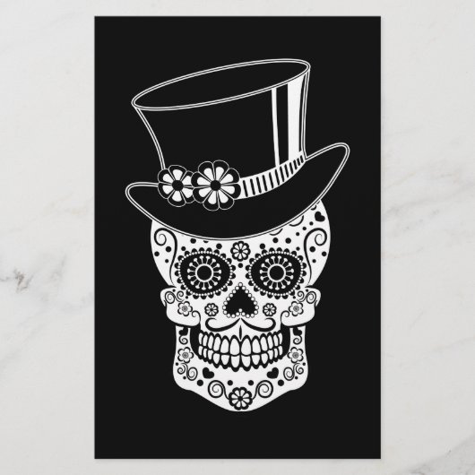 Gentleman Sugar Skull Briefpapier (Voorkant)