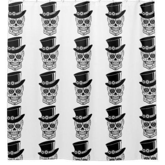 Gentleman Sugar Skull Douchegordijn (Voorkant)