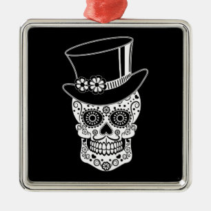 Gentleman Sugar Skull Metalen Ornament