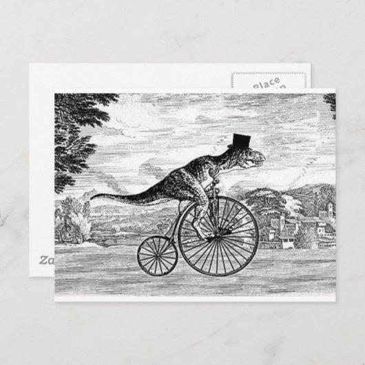 Gentleman T-Rex's Sunday Ride Briefkaart (Voorkant / Achterkant)