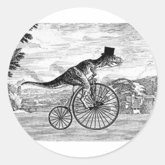 Gentleman T-Rex's Sunday Ride Ronde Sticker