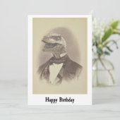 Gentleman Velociraptor Verjaardag Kaart (Staand voorkant)
