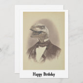Gentleman Velociraptor Verjaardag Kaart (Voorkant / Achterkant)