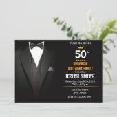 Gentleman Verjaardag uitnodiging (Staand voorkant)