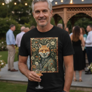 Gentleman Vos in Avondkleding Vintage Woudlandscha T-shirt