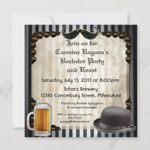 Gentleman's Bachelor Party Invitations, versie 7 Kaart