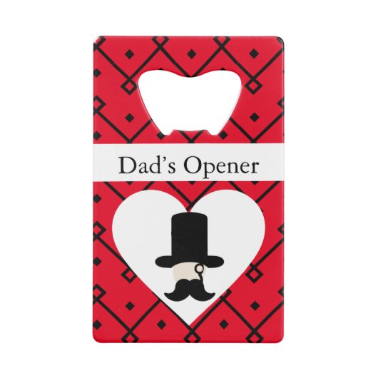 Gentleman's Editable Father Day Creditkaart Flessenopener (Voorkant)