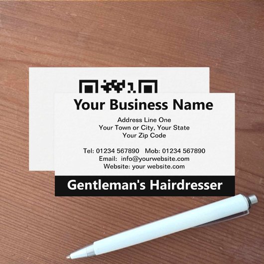 Gentleman's Hairdresser QR Code Visitekaartje