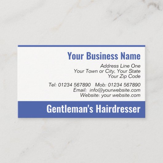 Gentleman's Hairdressing QR Code Visitekaartje (Voorkant)