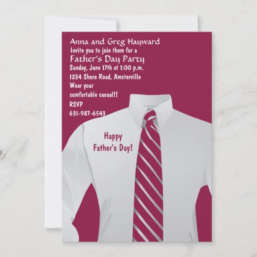 Gentleman's Shirt Invitation Kaart (Voorkant)
