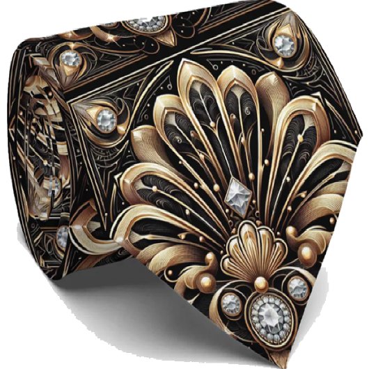 Gentleman's Tie | Art Deco Faux Diamond Neck Ties Stropdas