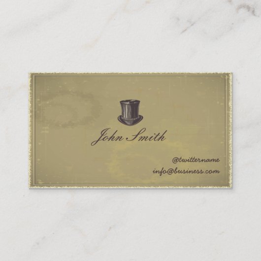 Gentleman's Top Hat Calling Card visitekaartje Contactkaartje (Voorkant)