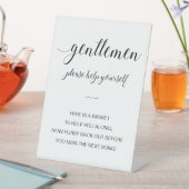 Gentlemen Bathroom Basket Elegant Wedding Reclamebord Met Voetstuk (Insitu)