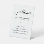 Gentlemen Bathroom Basket Elegant Wedding Reclamebord Met Voetstuk (Voorkant)