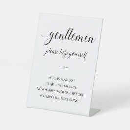 Gentlemen Bathroom Basket Elegant Wedding Reclamebord Met Voetstuk