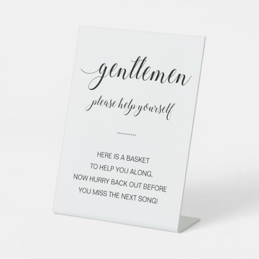 Gentlemen Bathroom Basket Elegant Wedding Reclamebord Met Voetstuk (Voorkant)