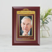 Gentlemen Elegant Gold Mahogany Photo Birthday Kaart (Staand voorkant)