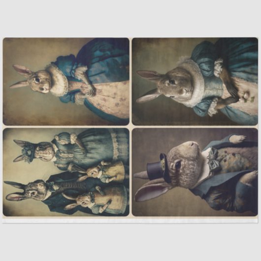 Gentlemen en dames konijnenpapier tissuepapier (Voorkant)