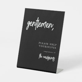 Gentlemen Simple Wedroom Bathroom Basket Sign Reclamebord Met Voetstuk