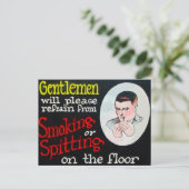 Gentlemen zal alsjeblieft niet roken briefkaart (Staand voorkant)