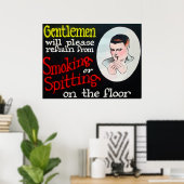 Gentlemen zal alsjeblieft niet roken poster (Thuiskantoor)