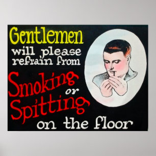 Gentlemen zal alsjeblieft niet roken poster