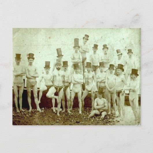 Gentlemen zwemmers briefkaart (Voorkant)