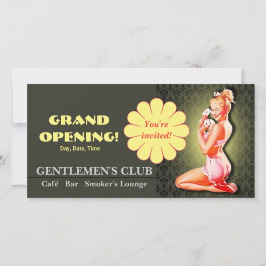 Gentlemen's Club - Kaart, Foto, Invite (Voorkant)