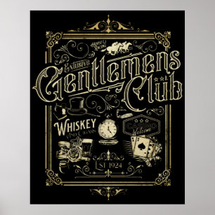 Gentlemen's Club Retro Poster