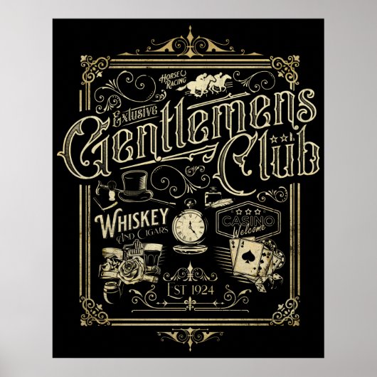 Gentlemen's Club Retro Poster (Voorkant)