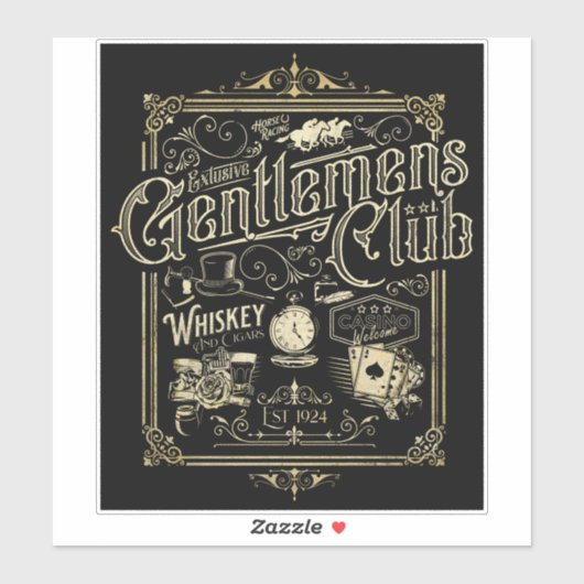 Gentlemen's Club Retro Sticker (Vel)