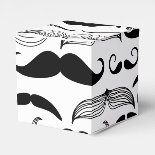 Gentlemens Mustache Patroon in Alle Vormen en Groo Bedankdoosjes (Voorkant Zijde)