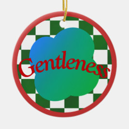 Gentleness Quote Classic Red&Green Typography Keramisch Ornament
