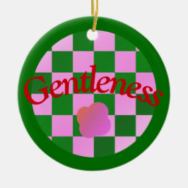 Gentleness Quote in Classic Green Typography Keramisch Ornament