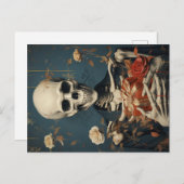 Gently Skeleton with B-Day Gift in Hand Briefkaart (Voorkant / Achterkant)