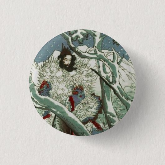 Gentoku Komei bezoeken in de sneeuw (1:3) Ronde Button 3,2 Cm (Voorkant)