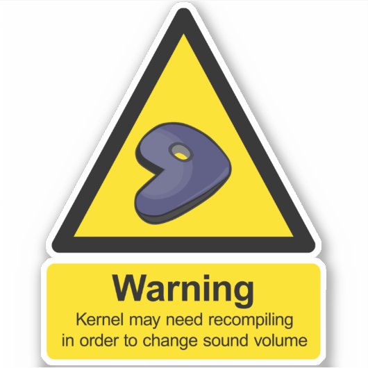 Gentoo-kernel opnieuw compileren waarschuwingsteke sticker (Voorkant)