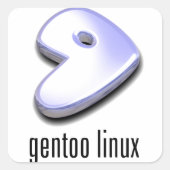 gentoo Linux Logo Vierkante Sticker (Voorkant)
