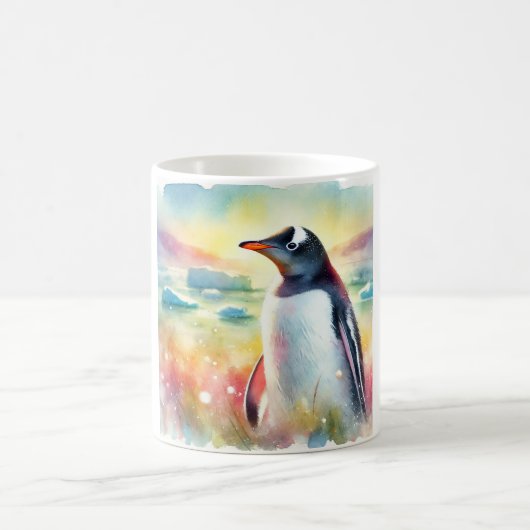 Gentoo Penguin 111024AREF106 - Watercolor Koffiemok (Center)