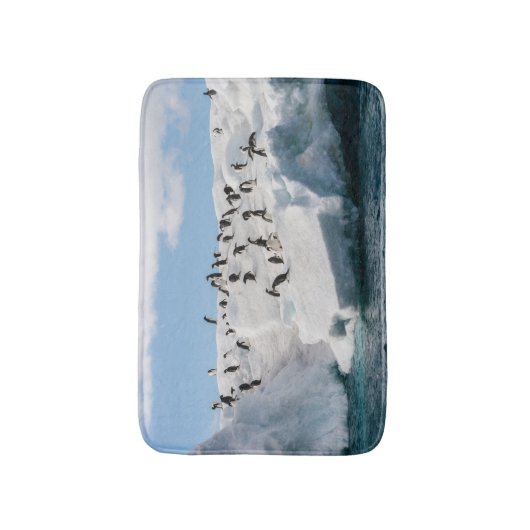 Gentoo Penguin Antarctica Iceberg Speeltijd Badmat (Voorkant Verticaal)