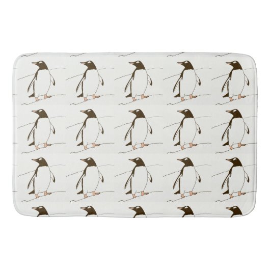 Gentoo Penguin Bathmat Badmat (Voorkant)