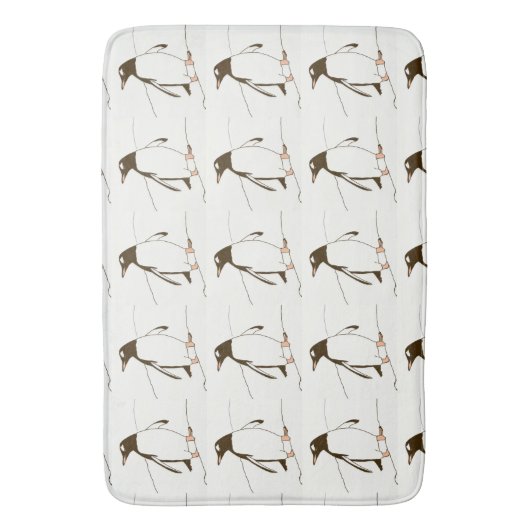 Gentoo Penguin Bathmat Badmat (Voorkant Verticaal)