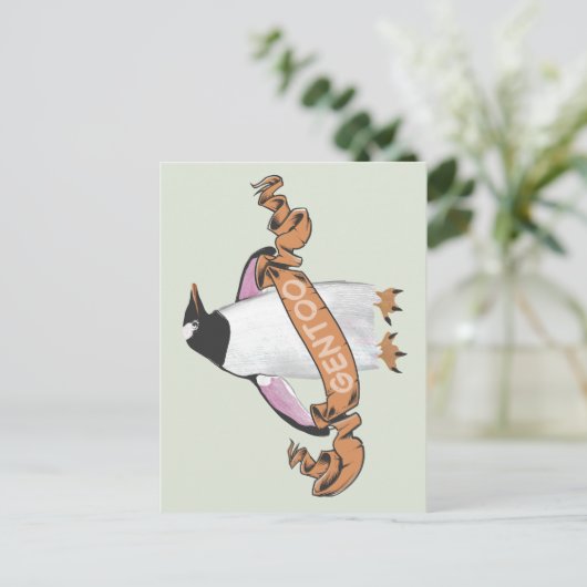 Gentoo penguin briefkaart (Staand voorkant)